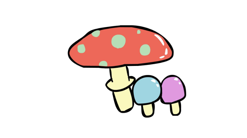 蘑菇简笔画  蘑菇简笔画画法