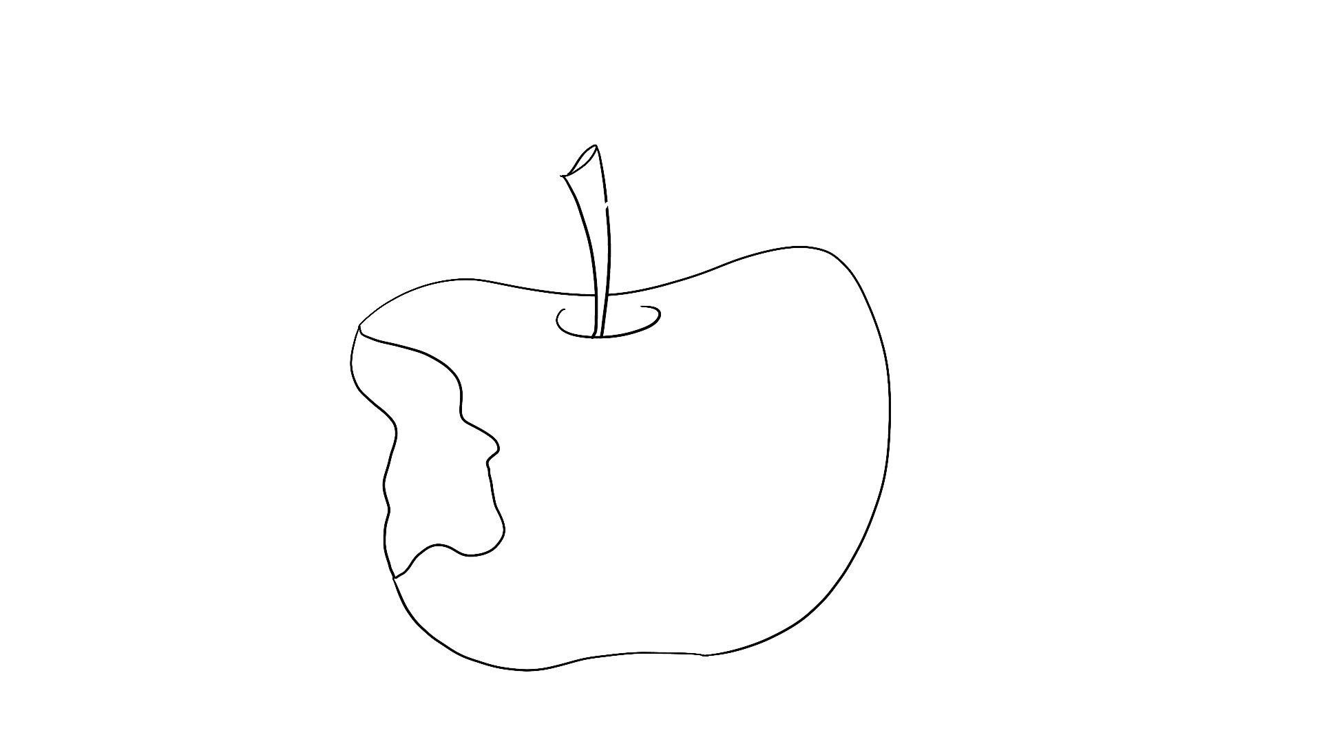 吃了一口的苹果简笔画图片
