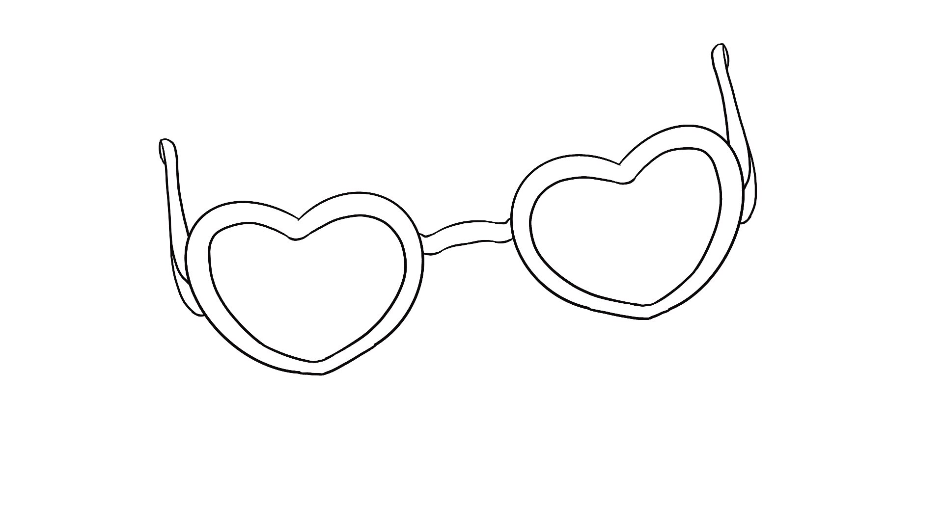 桃心眼镜简笔画 桃心眼镜的简笔画