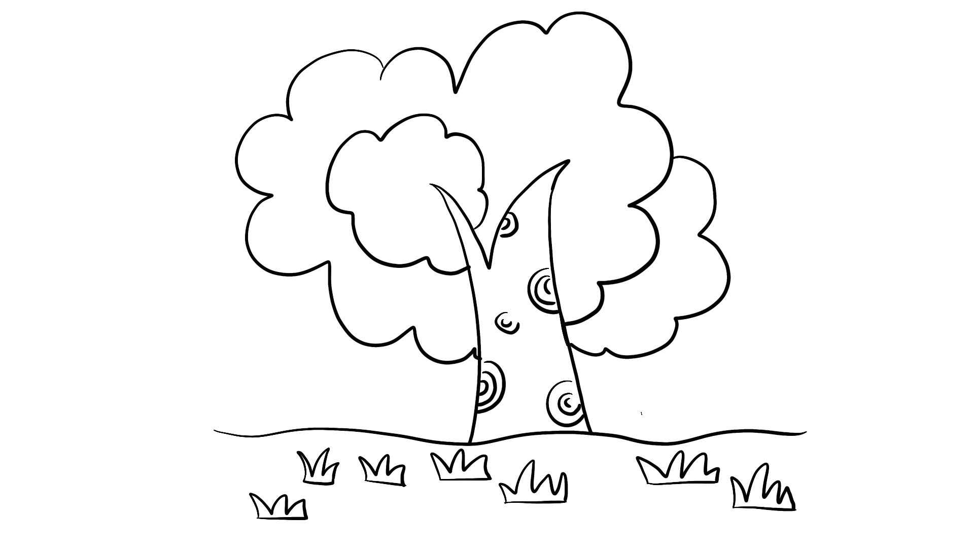 卡通大树简笔画画法图片步骤（正确的学画画的步骤） - 有点网 - 好手艺