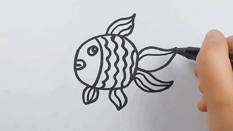 红鱼简笔画图片