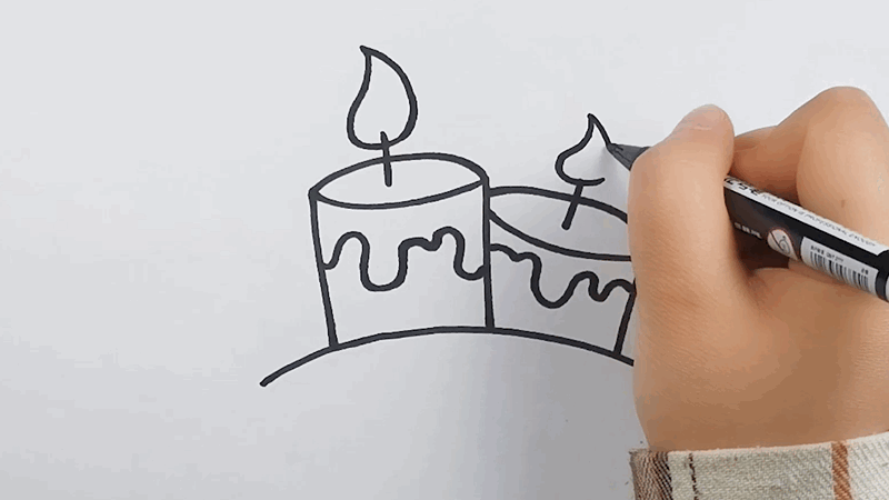 生日蜡烛画法图片