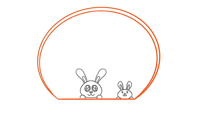 小兔子边框简笔画图片