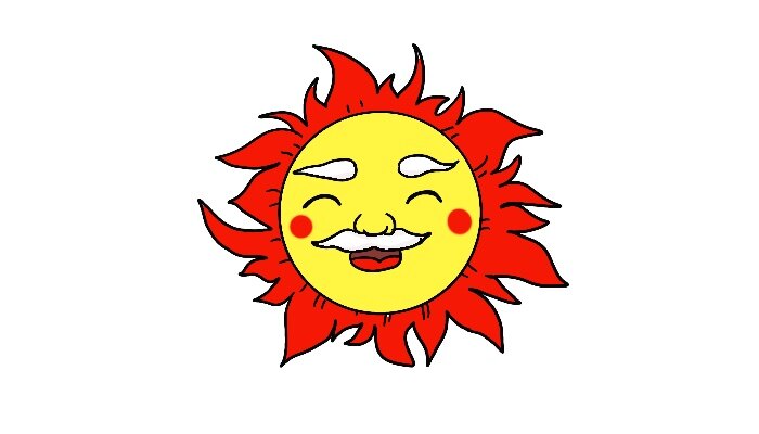 红太阳画法图片