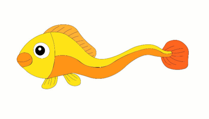 鳗鱼简笔画彩色图片