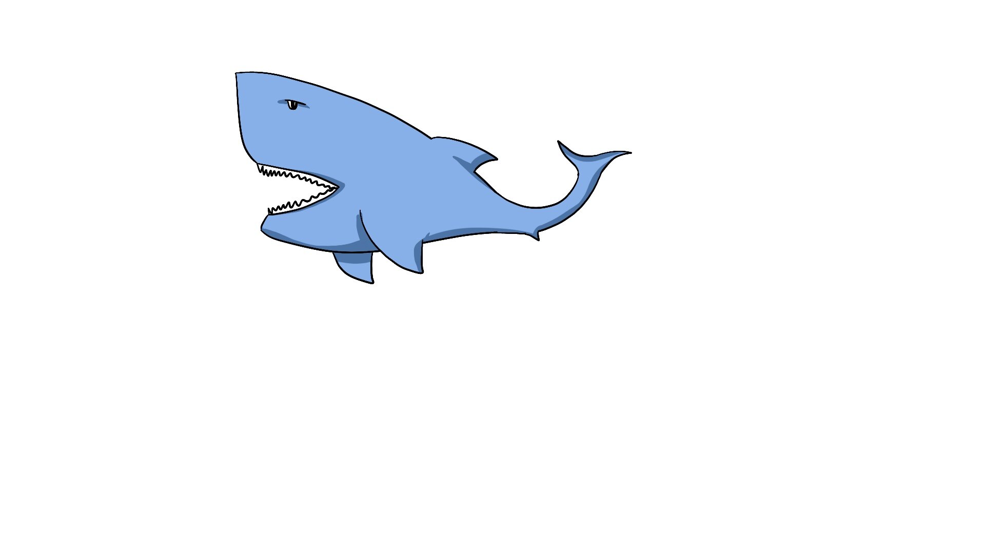 凶恶的鲨鱼简笔画