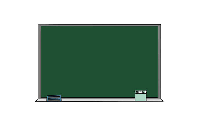 6,最后我们涂上好看的颜色就完成啦.5,接着我们再画出槽口上的黑板擦.