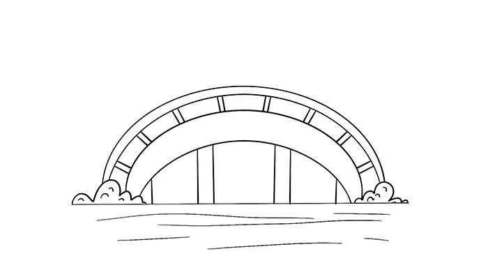 拱桥简笔画简约卡通 拱桥简笔画简约卡通怎么画-锦跋艺考网